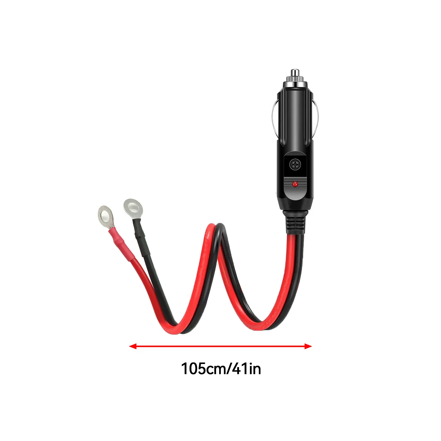 [Car Plug Extension Cord] 12/24/30V Car Cigarette Lighter Adapter With 15A Fuse, 16AWG Auxiliary Connector Cable, Universal Car Plug Power Extension Cord For Vehicle Electronics, 12-24V Operating Voltage - Without Battery - 图片 3