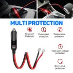 [Car Plug Extension Cord] 12/24/30V Car Cigarette Lighter Adapter With 15A Fuse, 16AWG Auxiliary Connector Cable, Universal Car Plug Power Extension Cord For Vehicle Electronics, 12-24V Operating Voltage - Without Battery - 图片 4