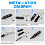 2PCS 12v Car Lighter Plug Socket Male Connector with 15A Fuse LED Lighter - Imagen 5