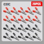 20 pinzas de cocodrilo metálicas con funda, pinzas de cocodrilo eléctricas de 55 mm/2,16 pulgadas, pinzas de prueba de cocodrilo, pinzas para chaquetas, pinzas de electricista, pinzas para cables para pruebas eléctricas o de laboratorio.