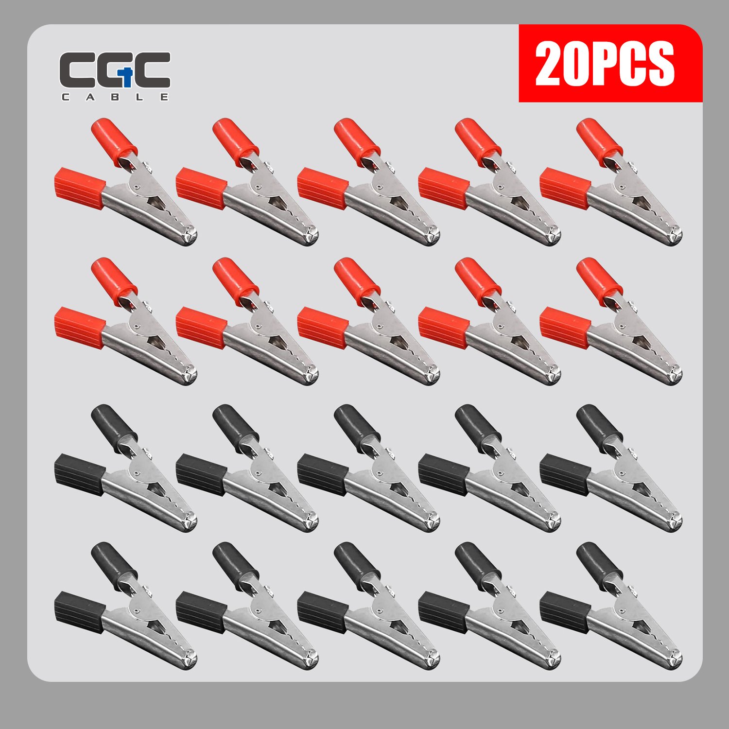 156-1.jpg 20pcs Metal Alligator Clips With Sheath, 55mm/2.16in alligator clips electrical, Crocodile Test Clamps, Jacket Clips, Electrician Clips, Cable Clipsfor Electrical Or Laboratory Testing - Imagen 1