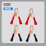 4PCS Alligator Clips Electrical, 50A Metal Insulated Red Black Clamps, Heavy Duty Spring Loaded Boot for Car Truck Battery Charging Electrical Testing