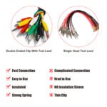 Alligator Clips Electrical 10pcs, 5 Colors Crocodile Tester Lead Jumping Wire, Cable with Clips for Electrical Testing Circuit Connection Experiments(Longth:49mm/19in) - 图片 5