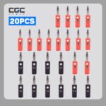 20PCS(10 Red+10 Black) Banana Plugs 4mm | Male Terminal Connector for Speaker Jack Amplifier Audio - Image 2