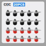 20 Stück Bananenbuchsen, 4-mm-Bananenstecker-Buchsenverbinder, Klemmenklemmen für 4-mm-Bananenstecker, Audiogeräte (10 schwarze und 10 rote)