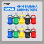 10 conectores banana hembra de 4 mm | Conector de borne de conexión para montaje en panel para adaptador de prueba de altavoces