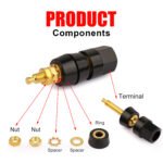 2PCS Banana Socket Test Probe Audio Speaker Terminal Binding Post Banana Plug Jack Socket Adapter Connector 4mm/0.157in Panel Mount Banana Socket Black and Red Hexagonal Single Link Wiring Post, for 4mm Plug Or Cable - Image 5