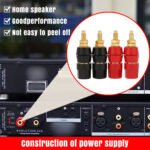 2PCS Banana Socket Test Probe Audio Speaker Terminal Binding Post Banana Plug Jack Socket Adapter Connector 4mm/0.157in Panel Mount Banana Socket Black and Red Hexagonal Single Link Wiring Post, for 4mm Plug Or Cable - Image 7