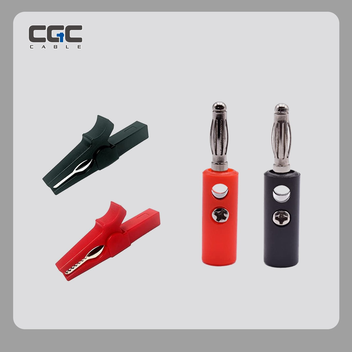 168-1.jpg Alligator Clips Electrical & Banana Plug Test Probe Kit, Fully Insulated 30A Safety Test Alligator Clips For DIY Projects, Multimeter Probe, Tester, Multimeter Accessories, Crocodile Clip, Multimeter Lead, Electrician Test Lead - 4pcs in a Pack - Image 1