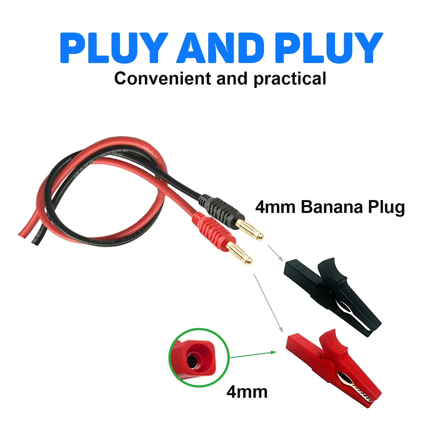 Alligator Clips Electrical Fully Insulated 30A Safety Test - 12pcs 55mm Battery Test Clip for Car, Electrical Test, Battery Connection (Red+Black) - 图片 4