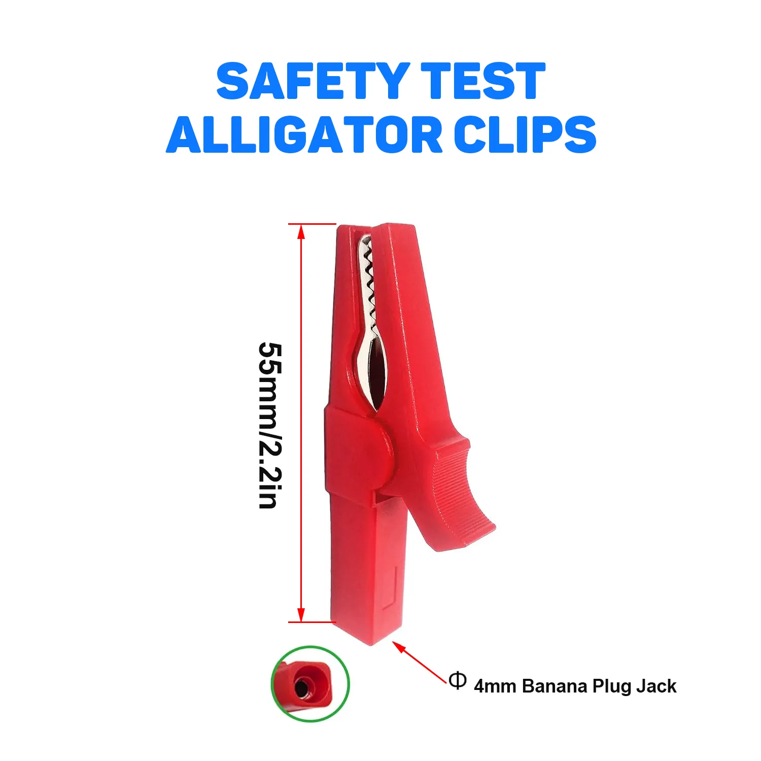 Alligator Clips Electrical Fully Insulated 30A Safety Test - 12pcs 55mm Battery Test Clip for Car, Electrical Test, Battery Connection (Red+Black) - 图片 5