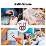 2PCS 1m/3.3FT Alligator Clips Test Leads, Dual Ended Crocodile Alligator Clips Test Lead, 15A Test Lead Wire Cable With Insulators Clips, Test Flexible Cable With Protective Jack Copper Clamps For Electrical Testing (Red + Black) - 图片 5