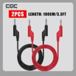 2根香蕉插头测试线，4mm可堆叠香蕉插头测试线，万用表用电工测试线