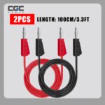 2 Stück Multimeter-Messleitungen, elektrisches Prüfkabel, 4 mm stapelbare Bananenstecker-Messleitung für Multimeter