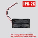 4Slot 18650 battery case with connector lead, 18650 Battery Clip With Connect Lead, 3.7V With Leads Black Plastic For 18650 Battery With Connect Lead - 图片 10