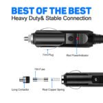 100cm/3.6FT Car Lighter Plug Extension Cord with 15A Fuse, DC 5.5*2.1mm Plug, 12V/24V/30V Compatible with Cars, Trucks, SUVs, Motorcycles, - for Car Wash, Vacuum Cleaners, Chargers, Headlights, Without Battery – Bild 3