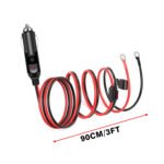 16AWG 0.9m/3FT Car Plug Extension Cord with 15A Fuse, 12/24V 16AWG Heavy Duty Power Supply Cord with 10A Car Fuse, DC Power Adapter with Perforated Terminal Direct Battery Model for Travel, Camping, and Air Compressors - Image 5