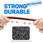 16AWG 0.9m/3FT Car Plug Extension Cord with 15A Fuse, 12/24V 16AWG Heavy Duty Power Supply Cord with 10A Car Fuse, DC Power Adapter with Perforated Terminal Direct Battery Model for Travel, Camping, and Air Compressors - Image 9