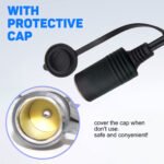 0.9m/3FT 16AWG Heavy-Duty Car Plug Extension Cord with Cover, 12V/24V/30V Copper Cord with 10A/20A/25A Fuse & O-Terminal, for Travel, Camping, and Air Compressors, No Battery - Image 3