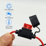 0.9m/3FT 16AWG Heavy-Duty Car Plug Extension Cord with Cover, 12V/24V/30V Copper Cord with 10A/20A/25A Fuse & O-Terminal, for Travel, Camping, and Air Compressors, No Battery - Image 7