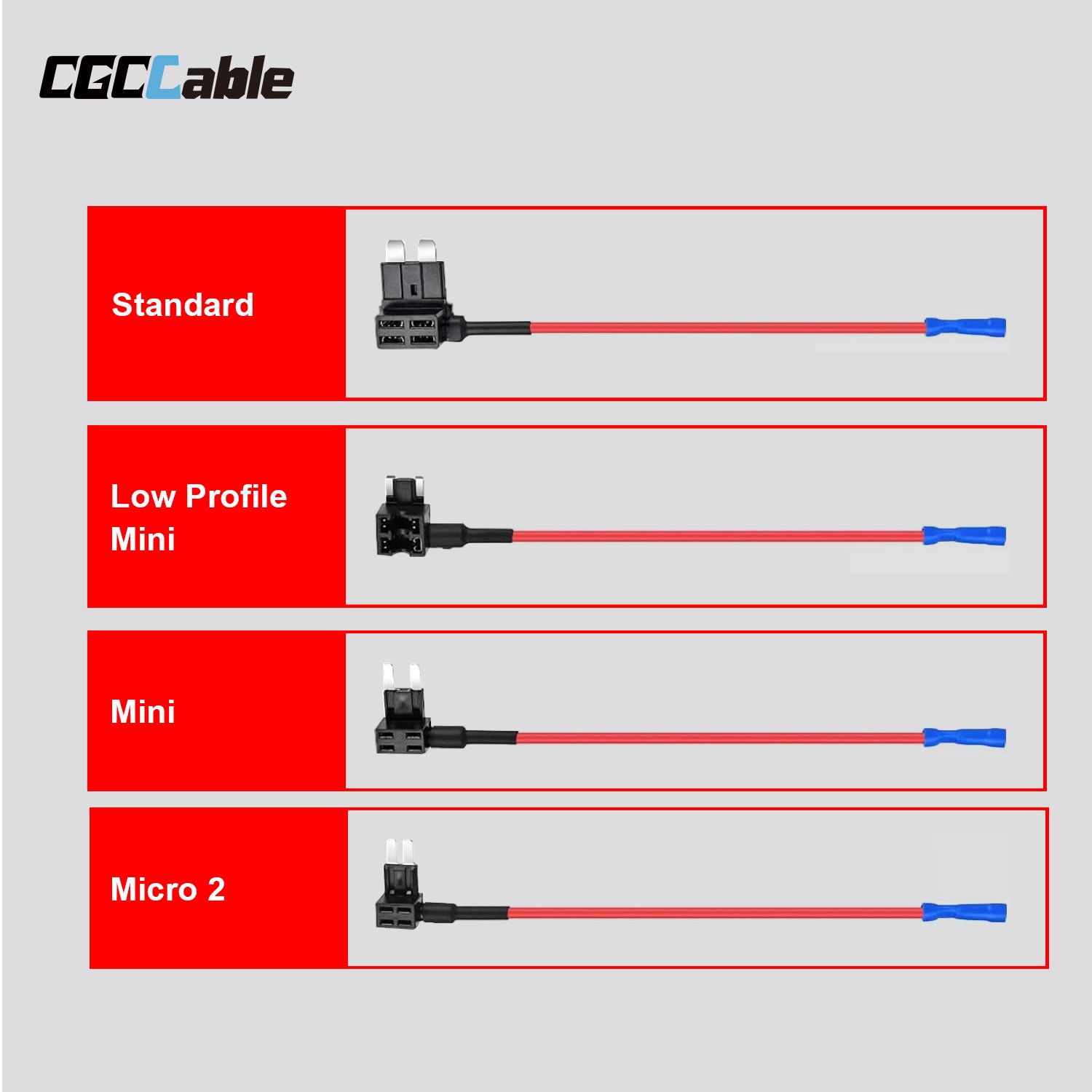 268.5-1.jpg 4PCS Car Fuse Taps, Add-a-Circuit Adapter, 4 Types ATO ATC ATM APM Fuse Holder, Standard/ Micro2/ Low Profile/ Mini Fuse Taps for Cars Trucks Boats - 图片 1