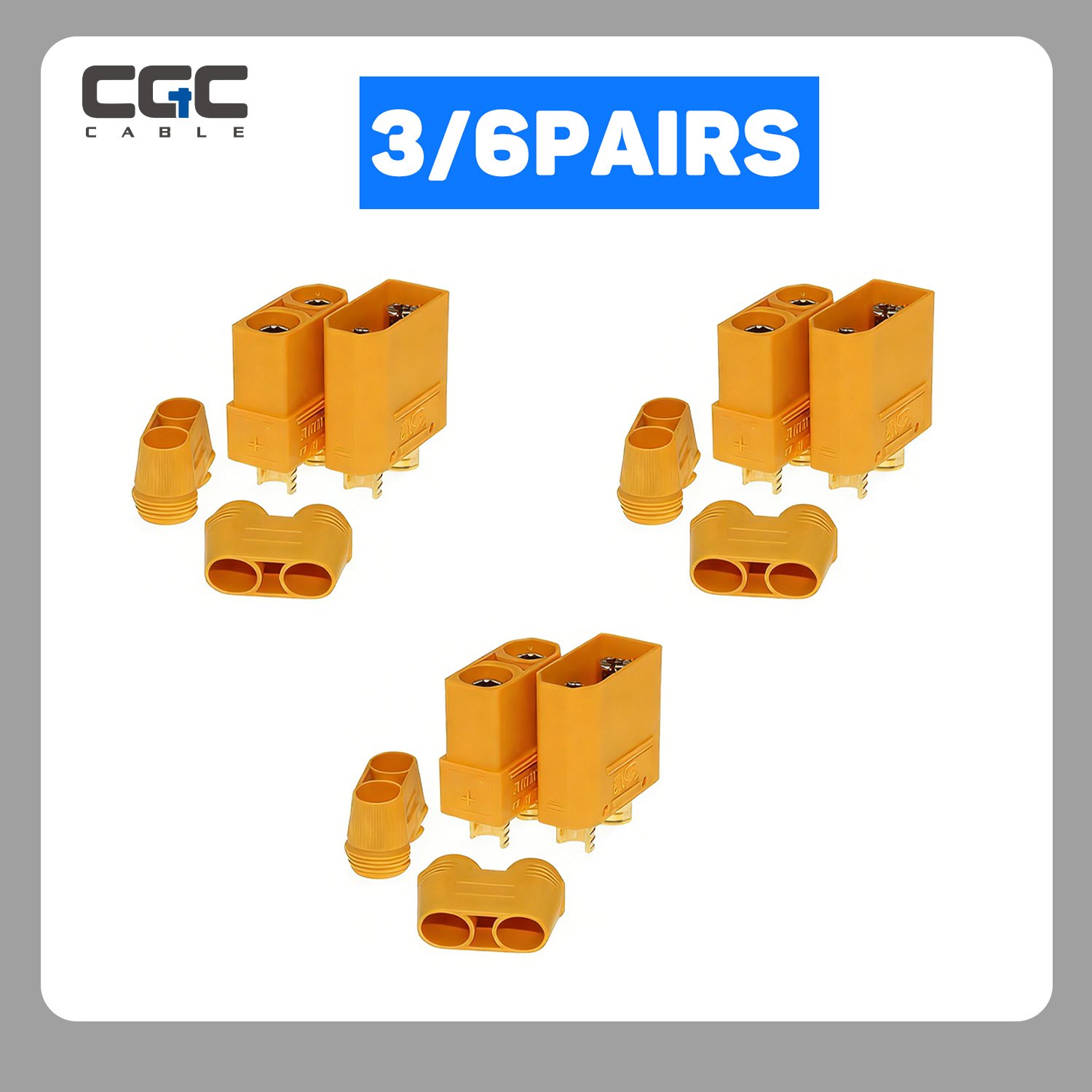 291-1.jpg 3Pairs XT90H Connectors, XT90H Male & Female Connector Plugs with Sheath, For RC Lipo Battery, Charge Lead And Drone – Bild 1