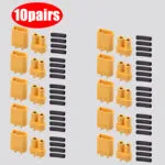 10Pairs XT30 Connectors Plugs Male & Female With Heat Shrink For RC Car/Boat/LiPo Battery - Imagen 3