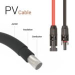 6m/20FT Solar Cable 10AWG(6mm2) Solar Extension Cable with PV Compatible Female and Male Connector, Solar Panel Wiring Adapter (Red + Black), For Car Portable Power Station, RV & Boat Solar Panel