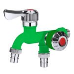 1PC Green Dual Control Faucet, 1/2" Dual Outlet Faucet, Universal Interface Connector, Plastic Washing Machine Faucet - Single Cold Water, Wall-Mounted, Random Color & Pattern – Bild 3