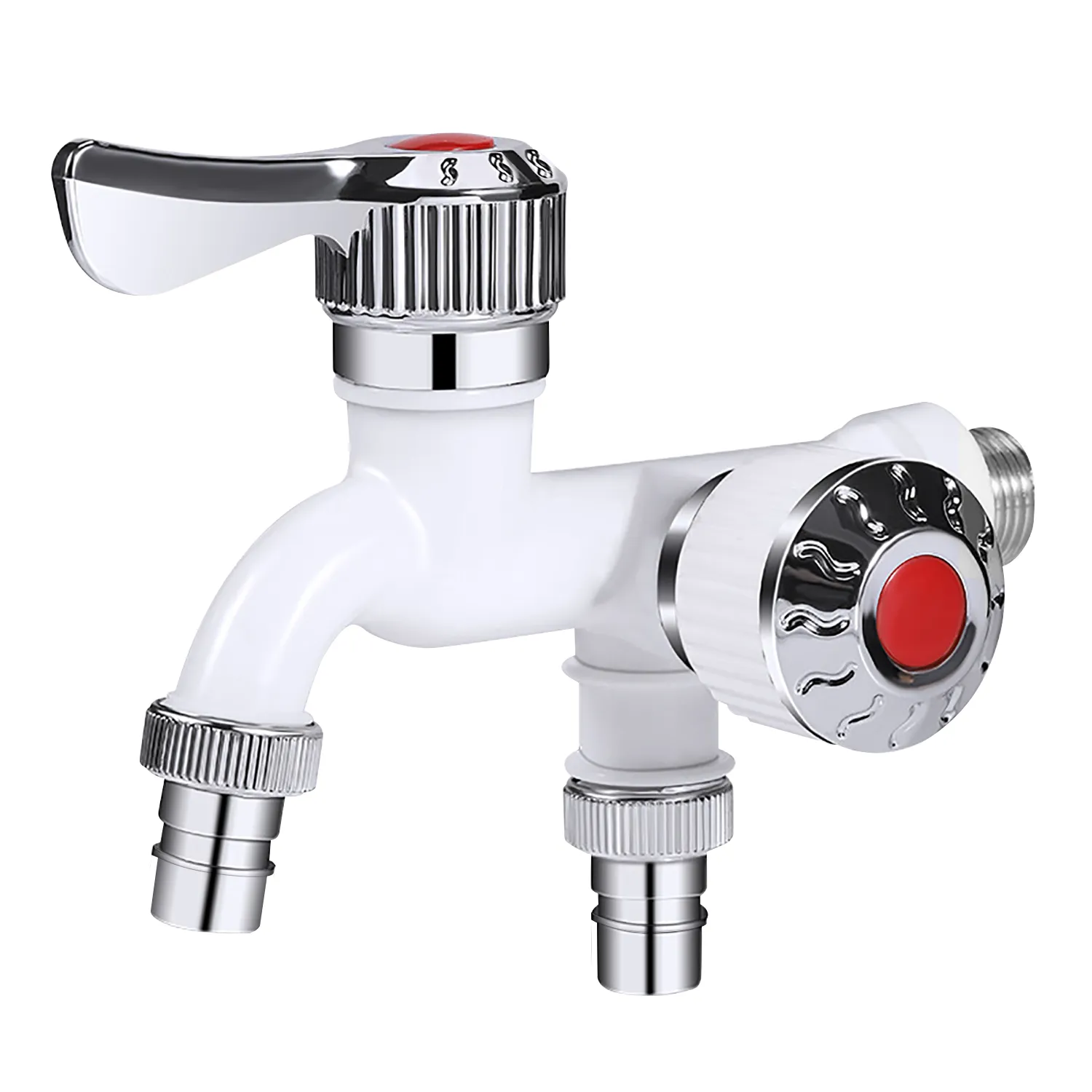 1PC Orange Dual Control Faucet, 1/2" Dual Outlet Faucet, Universal Interface Connector, Plastic Washing Machine Faucet - Single Cold Water, Wall-Mounted, Random Color & Pattern – Bild 5