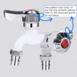 1PC Orange Dual Control Faucet, 1/2" Dual Outlet Faucet, Universal Interface Connector, Plastic Washing Machine Faucet - Single Cold Water, Wall-Mounted, Random Color & Pattern – Bild 6