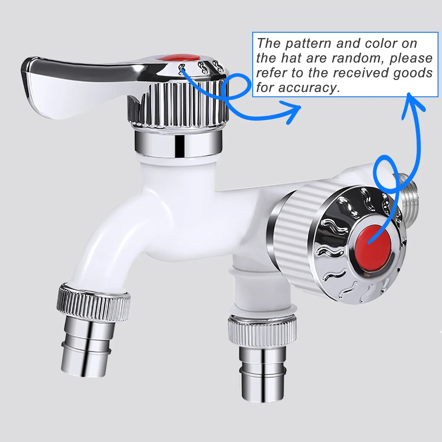 1PC Orange Dual Control Faucet, 1/2" Dual Outlet Faucet, Universal Interface Connector, Plastic Washing Machine Faucet - Single Cold Water, Wall-Mounted, Random Color & Pattern – Bild 6