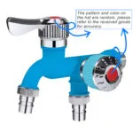 1PC Orange Dual Control Faucet, 1/2" Dual Outlet Faucet, Universal Interface Connector, Plastic Washing Machine Faucet - Single Cold Water, Wall-Mounted, Random Color & Pattern – Bild 8