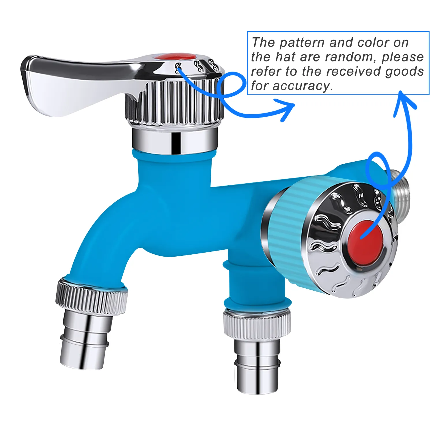 1PC Orange Dual Control Faucet, 1/2" Dual Outlet Faucet, Universal Interface Connector, Plastic Washing Machine Faucet - Single Cold Water, Wall-Mounted, Random Color & Pattern – Bild 8
