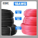 18AWG 30m/100FT Low Voltage Wire Cable Conductor Red Cable, Flexible Wire Extension Cord Copper Clad Aluminum Wire 12V/24V DC Cable for Speaker Wires, LED Wires, Automotive Wires
