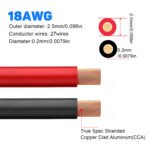 18AWG 30m/100FT Low Voltage Wire Cable Conductor Red Cable, Flexible Wire Extension Cord Copper Clad Aluminum Wire 12V/24V DC Cable for Speaker Wires, LED Wires, Automotive Wires - Image 4