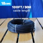 18AWG 30m/100FT Low Voltage Wire Cable Conductor Red Cable, Flexible Wire Extension Cord Copper Clad Aluminum Wire 12V/24V DC Cable for Speaker Wires, LED Wires, Automotive Wires - Image 6