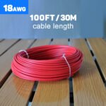 18AWG 30m/100FT Low Voltage Wire Cable Conductor Red Cable, Flexible Wire Extension Cord Copper Clad Aluminum Wire 12V/24V DC Cable for Speaker Wires, LED Wires, Automotive Wires - Image 9