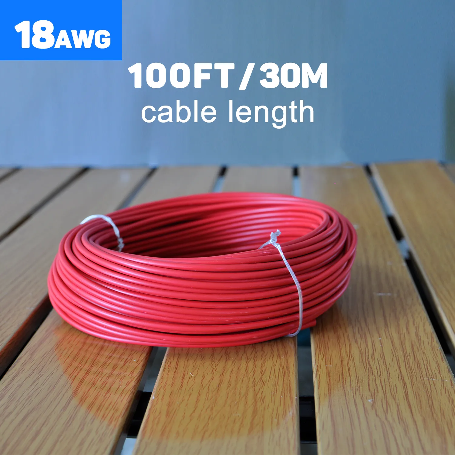 18AWG 100m/328FT Low Voltage Wire Cable Conductor Red Cable, Flexible Wire Extension Cord Copper Clad Aluminum Wire 12V/24V DC Cable for Speaker Wires, LED Wires, Automotive Wires – Bild 9