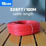 18AWG 30m/100FT Low Voltage Wire Cable Conductor Red Cable, Flexible Wire Extension Cord Copper Clad Aluminum Wire 12V/24V DC Cable for Speaker Wires, LED Wires, Automotive Wires - Image 11