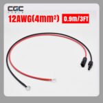 12AWG 0.3m/1FT Solar Cable to O Ring Connecter Panel Connector Cable, For Solar Battery Connectors For Car, RV, Boat Solar Generator, Inverter, Battery Pack Charger, Generator Connectivity, Red And Black. – Bild 2