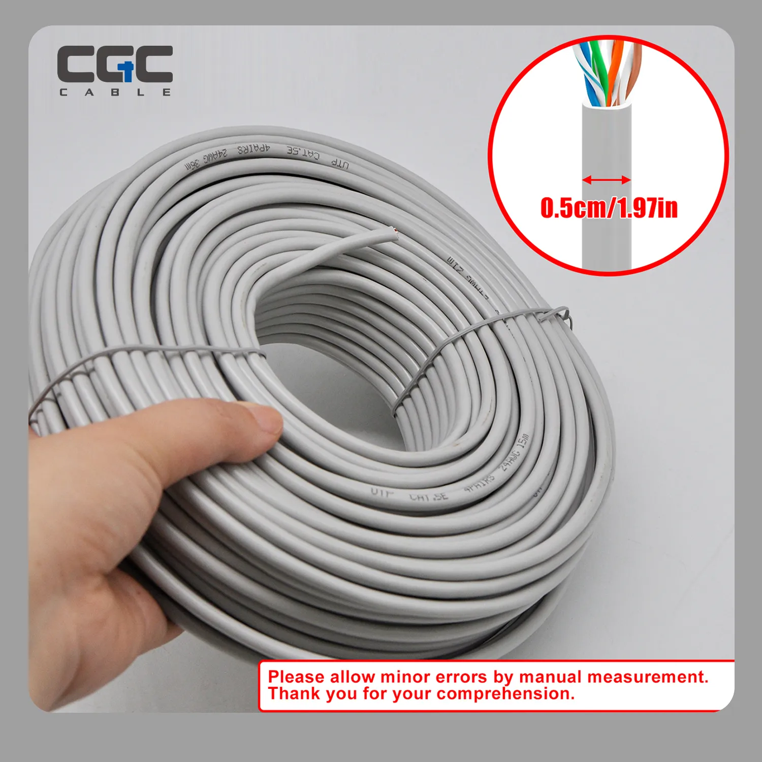 24AWG 50m/164FT Solid Cable LAN Network Ethernet RJ45 Wire, Cat5 CCA Wire Bulk No Ends, for Indoor/Outdoor. – Bild 1
