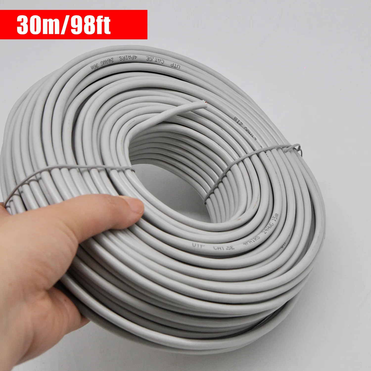 24AWG 50m/164FT Solid Cable LAN Network Ethernet RJ45 Wire, Cat5 CCA Wire Bulk No Ends, for Indoor/Outdoor. – Bild 5
