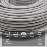 24AWG 50m/164FT Solid Cable LAN Network Ethernet RJ45 Wire, Cat5 CCA Wire Bulk No Ends, for Indoor/Outdoor. – Bild 6