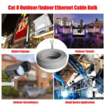 24AWG 50m/164FT Solid Cable LAN Network Ethernet RJ45 Wire, Cat5 CCA Wire Bulk No Ends, for Indoor/Outdoor. – Bild 8