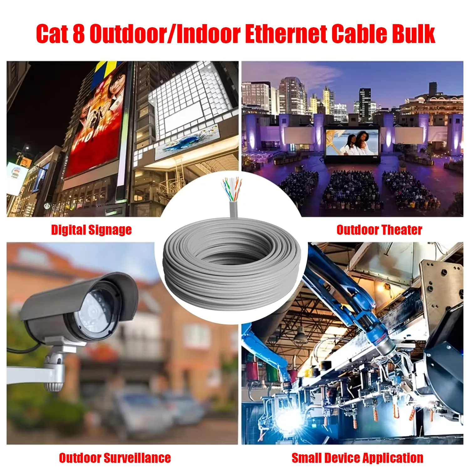 24AWG 50m/164FT Solid Cable LAN Network Ethernet RJ45 Wire, Cat5 CCA Wire Bulk No Ends, for Indoor/Outdoor. – Bild 8