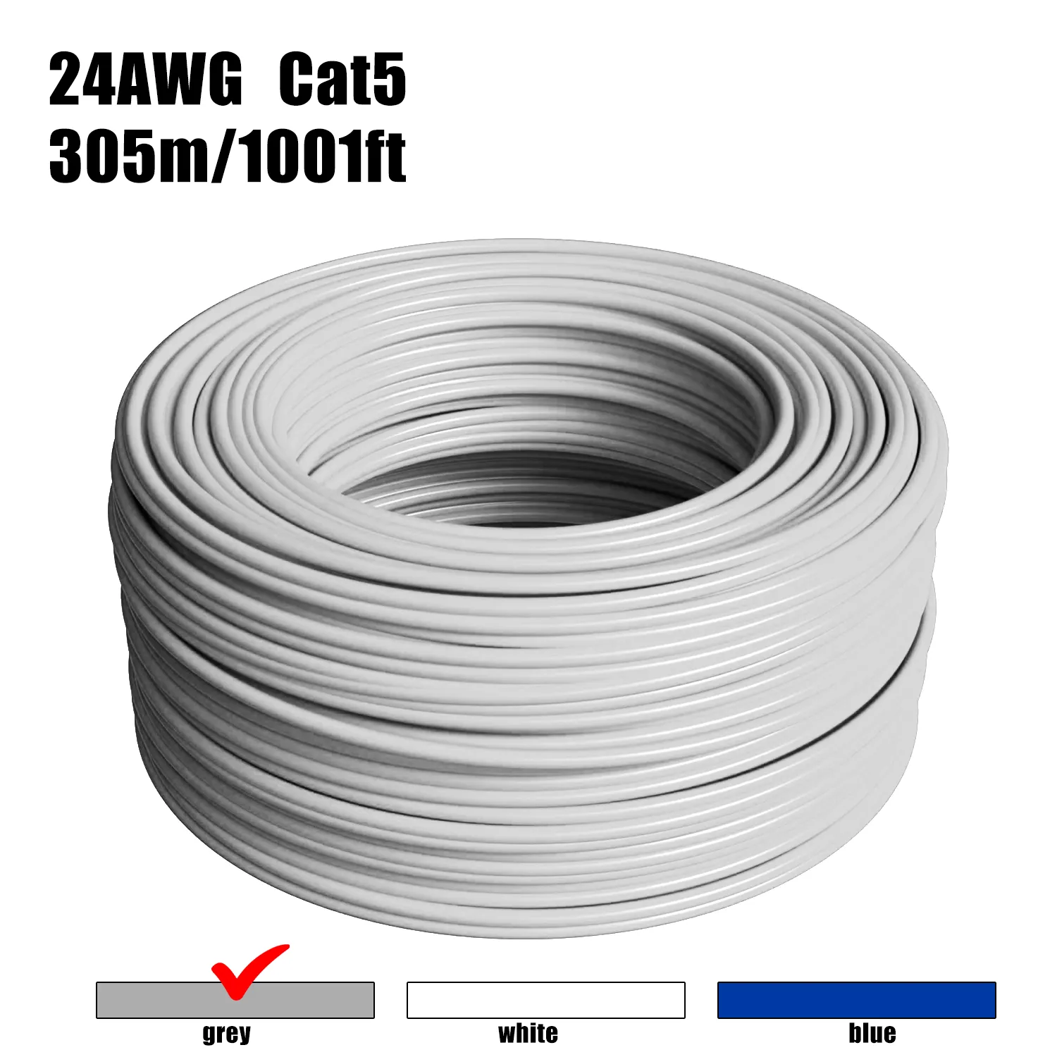 24AWG 50m/164FT Solid Cable LAN Network Ethernet RJ45 Wire, Cat5 CCA Wire Bulk No Ends, for Indoor/Outdoor. – Bild 9