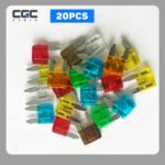 20PCS Multicolor Car Fuses Set - Durability Total - Blade Mini Model Clip Fuse for Trucks - 5A 7.5A 10A 15A 20A 25A 30A, for Car Boat Truck SUV Automotive Replacement Fuses.