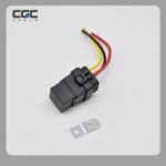 Kfz-Relais-Set, 1 Stück, 4-polig, 12 V/40 A, SPST, Hochleistungsrelais mit Kabelbaum-Sockel, 12 AWG + 16 AWG verzinnte Kupferdrähte für Auto-, Boots- und Lüfterrelais