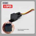 1 Stück Kfz-Relais, 12 V 40 A 4-poliges Universal-Leistungsrelais mit Kabelbaum, 16 AWG + 18 AWG verzinnte Kupferdrähte für Kfz-Motorschalter